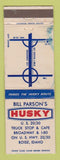 Matchbook Cover - Bill Parson's Husky oil gas Boise ID WORN