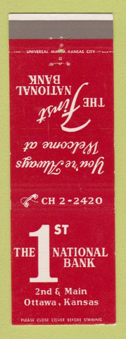 Matchbook Cover - 1st National Bank Ottawa KS
