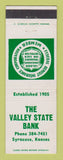 Matchbook Cover - Valley State Bank Syracuse KS