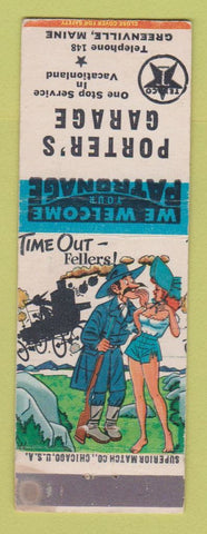 Matchbook Cover - Porter's Texaco oil gas Greenville ME hillbilly