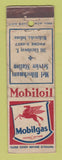 Matchbook Cover - Mobil oil gas Mel Hibschmans Mishawaka IN WORN