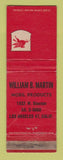 Matchbook Cover - Mobil oil gas William Martin Los Angeles CA WORN