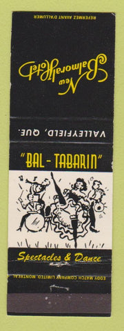 Matchbook Cover - New Balmoral Hotel Valleyfield QC girlie