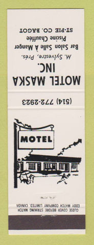 Matchbook Cover - Motel Maska Bagot QC