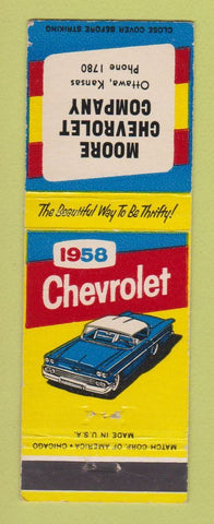 Matchbook Cover - 1958 Chevrolet Moore Ottawa KS