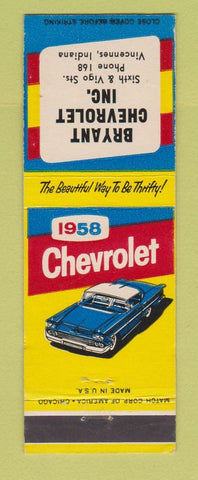 Matchbook Cover - 1958 Chevrolet Bryant Vincennes IN