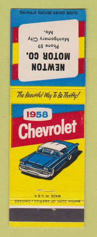 Matchbook Cover - 1958 Chevrolet Newton Montgomery City MO