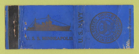 Matchbook Cover - USS Minneapolis Navy POOR