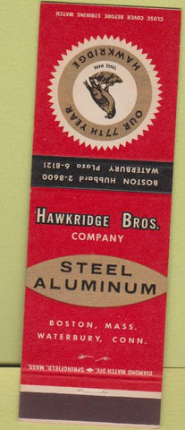 Matchbook Cover - Hawkridge Bros Steel Aluminum Boston MA