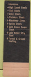 Matchbook Cover - Hawkridge Bros Steel Aluminum Boston MA