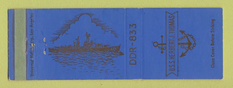 Matchbook Cover - USS Herbert Thomas Navy WEAR
