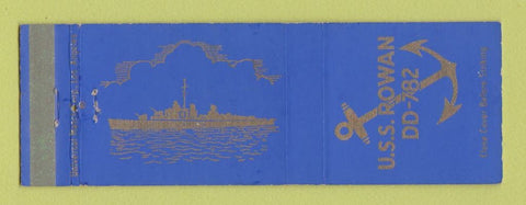Matchbook Cover - USS Rowan Navy