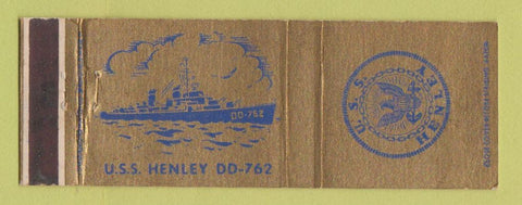 Matchbook Cover - USS Henley Navy