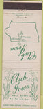 Matchbook Cover - Club Iowa Restaurant Charles City IA