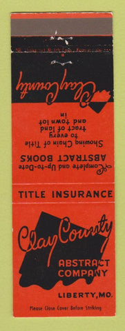 Matchbook Cover - Clay County Abstract Title Insurance Liberty MO
