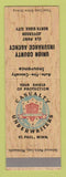 Matchbook Cover - Union County Insurance Elk Point Jefferson North Sioux City IA