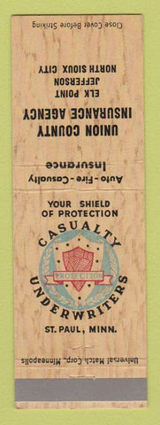 Matchbook Cover - Union County Insurance Elk Point Jefferson North Sioux City IA