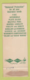 Matchbook Cover - Utica Mutual Insurance Herdman Flemington NJ