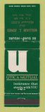 Matchbook Cover - Utica Mutual Insurance William Jones Utica NY WEAR