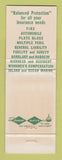 Matchbook Cover - Utica Mutual Insurance William Jones Utica NY WEAR