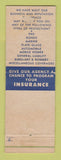 Matchbook Cover - Wolverine Insurance Scott Holderbaum Columbia City IN