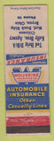 Matchbook Cover - Ted Ihrig Kelly Bros Insurance Bryan OH WEAR