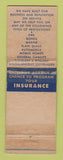 Matchbook Cover - Wolverine Insurance Austin Muskegon Heights MI WEAR