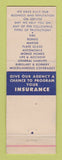 Matchbook Cover - Wolverine Insurance Arlie Harp New Castle IN
