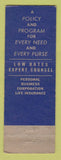 Matchbook Cover - Western and Southern Life Insurance AR Witham Lancaster OH