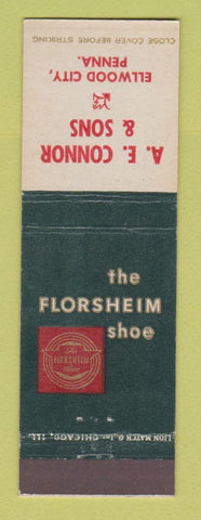 Matchbook Cover - Florsheim Shoes AE Connor & Sons Ellwood City PA