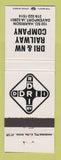 Matchbook Cover - Dri & NW Railway Railroad Davenport IA