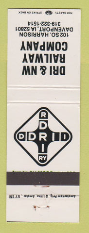 Matchbook Cover - Dri & NW Railway Railroad Davenport IA