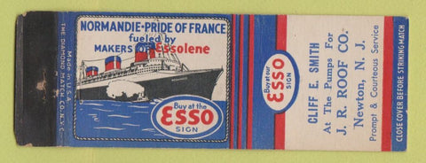 Matchbook Cover - Esso oil gas JR Roof Newton NJ WEAR