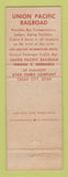 Matchbook Cover - Union Pacific Railroad Utah Parks Cedar City UT