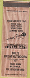 Matchbook Cover - Bill's Great Outdoors Sporting Goods Niles MI