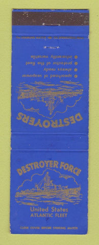 Matchbook Cover - Destroyer Force US Atlantic Fleet Navy