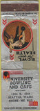 Matchbook Cover - University Bowling Art Deco Seattle WA WORN