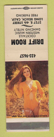 Matchbook Cover - Drift Room Long Beach CA bar pinup