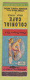 Matchbook Cover - Colonial Cafe Grosse Point MI pinup