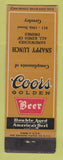 Matchbook Cover - Coors Beer Snappy Lunch Greeley Coloraedo