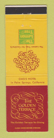 Matchbook Cover - Oasis Hotel Palm Springs CA Lemon Tree Golden Terrace