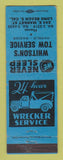 Matchbook Cover - Whitson's Tow Service Long Beach CA CREASES