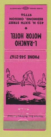 Matchbook Cover - L Rancho Motor Hotel Redmond OR girlie PINK WEAR