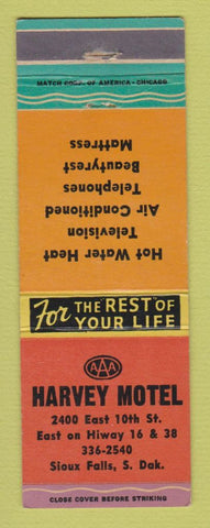 Matchbook Cover - Harvey Motel Sioux Falls SD