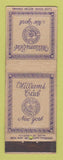 Matchbook Cover - Williams Club New York City
