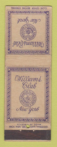Matchbook Cover - Williams Club New York City