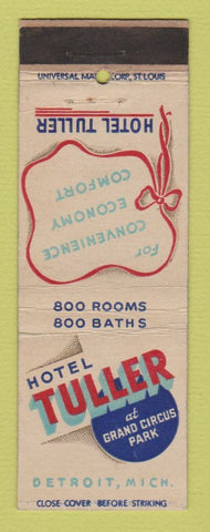 Matchbook Cover - Hotel Tuller Detroit MI WEAR