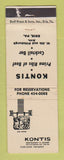 Matchbook Cover - Kontis Restaurant Erie PA WEAR