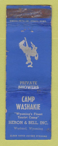 Matchbook Cover - Camp Washakie Worland WY WORN