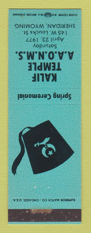 Matchbook Cover - Kalif Shriners Temple Sheridan WY